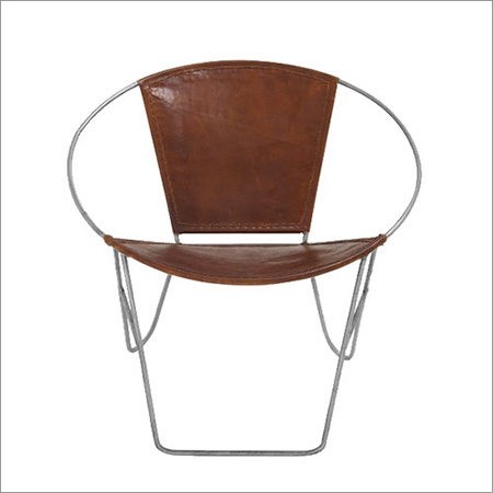 Wood Leather Round Chair