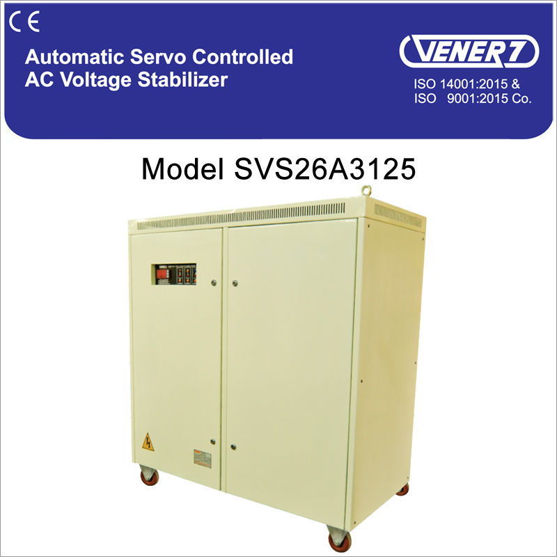 125kVA 180 Amps Automatic Servo Controlled Air Cooled Voltage Stabilizer