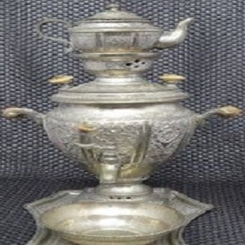 Silver Plated Brass Small Samovar Coffee Urn