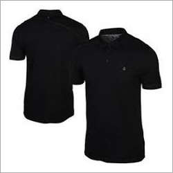 Plain Black Polo Collared T Shirt - Cotton Material, Available in Multiple Sizes | Skin Friendly, Comfortable, Easy to Wash, Enhances Wearer's Persona