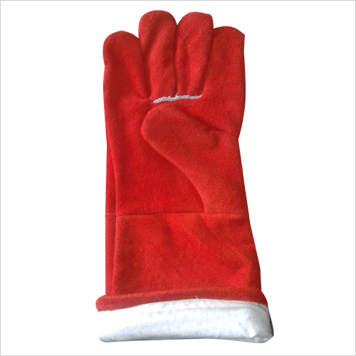 Plain Generic Red Leather Welding Gloves