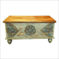 Carved Wooden Box - Solid Natural Wood Material, Artistic Design Elements With Intricate Detailing