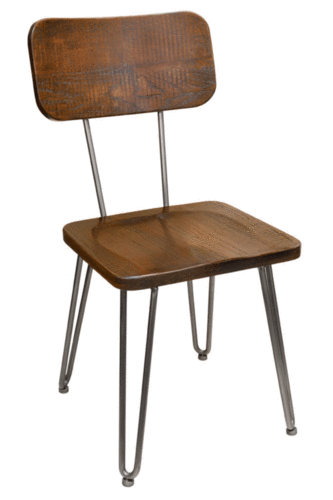 Wooden Backrest And Seat Industrial Dining Chair
