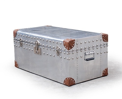 Handmade Aviation Trunk With Leather Edges
