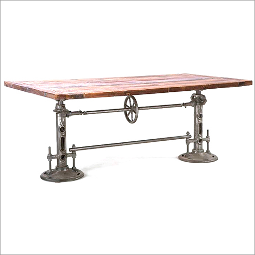 Dining Table With Cast Iron Bases No Assembly Required