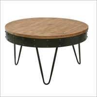 Round Coffee Table With Iron Bars