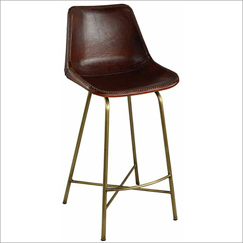 Iron Pipe Bar Chair with Leather Coated Seats