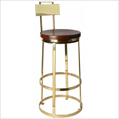 Iron Bar Chair with Brass Finish