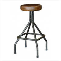 Aluminium Bar Stool With Leather Seat No Assembly Required