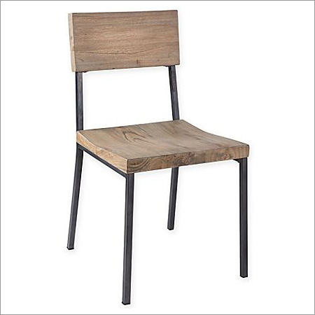 Square Pipe With Wooden Seat Restaurant Chair