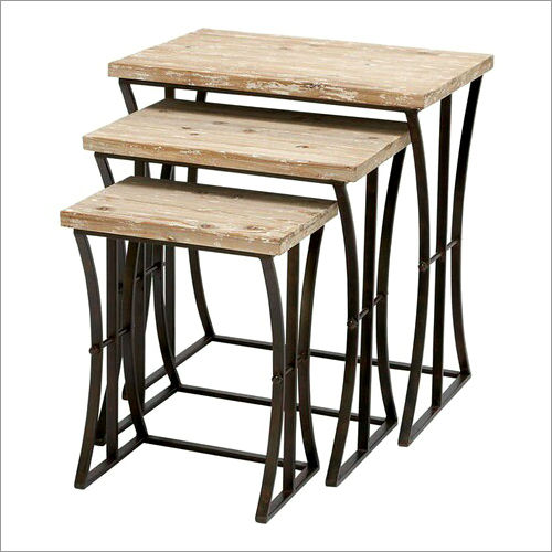 Cosmos Industrial Nesting Tables With Mango Wod Top