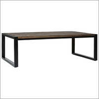 Iron and Wooden Combination Coffee Table