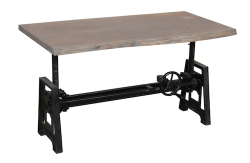 Wood Wrought Iron Dining Table With Wooden Top