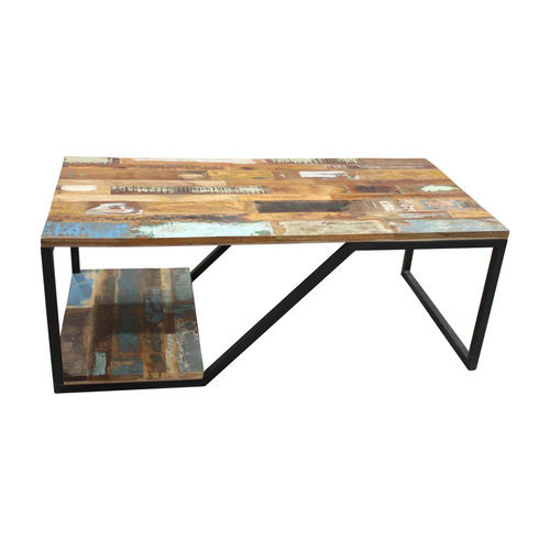 Industrial Wooden Antique Coffee Table No Assembly Required