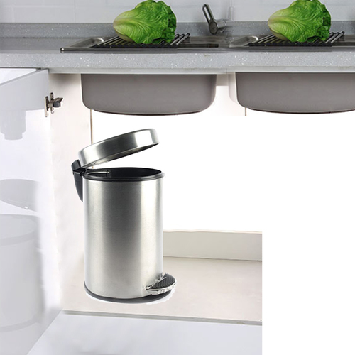 SS Kitchen Plain Pedal Bins