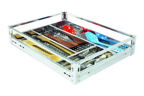 SS Kitchen Perforated Cutlery Basket