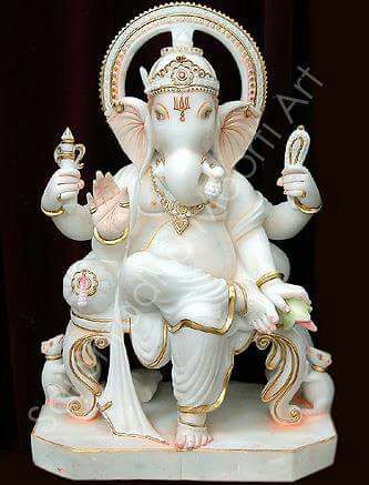 White Marble Ganesh Murti