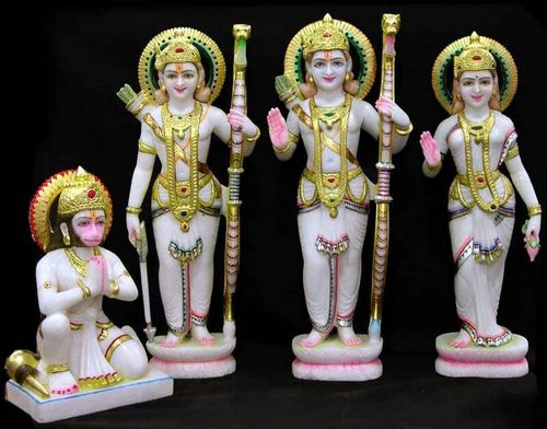 White Marble Ram Darbar Sculpture