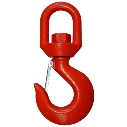 Swivel Hook with Latch - Durable Red Steel Hook Design, 1-5 kg Weight Capacity | Strong, Easy to Operate, Ideal for Lifting and Rigging Applications