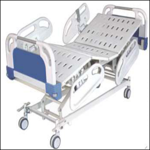 ICU BED ELECTRIC (ABS Heavy panels & ABS Railing, Central Looking Castor) (5 Function)