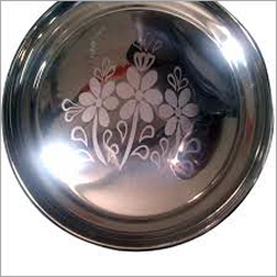 Floral Print Thali Laser Marking Service