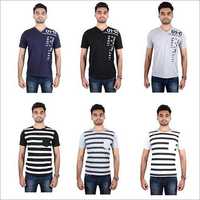 Branded T-shirts - Cotton, Sizes S-xxl, Multi Shades, V-neck, Short Sleeves, Printed Design | Ideal For Ages 16-60, Male Fashion Wear