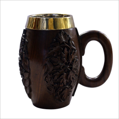 Wooden Carved Beer Mug