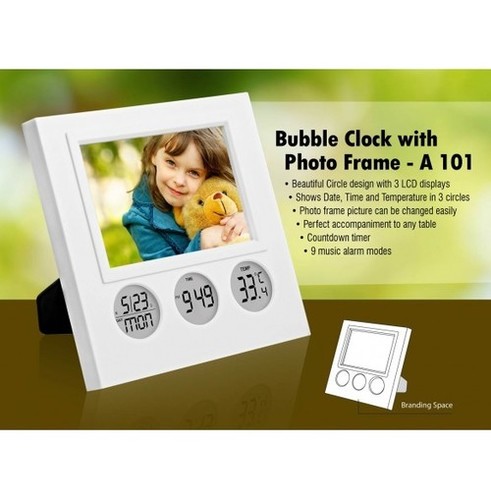 BUBBLE CLOCK WITH PHOTO FRAME