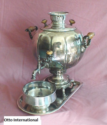 Antique Indian Silvered Samovar