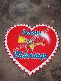 Happy Marriage Thermocol Heart - Thermocol, Variable Size, Red | Lightweight, Durable, Attractive Design, Customizable, Versatile