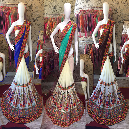 Georgette Kutchi Work Saree