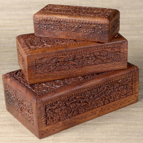 Hand carved storage box By ROJ Exim Pvt. Ltd.