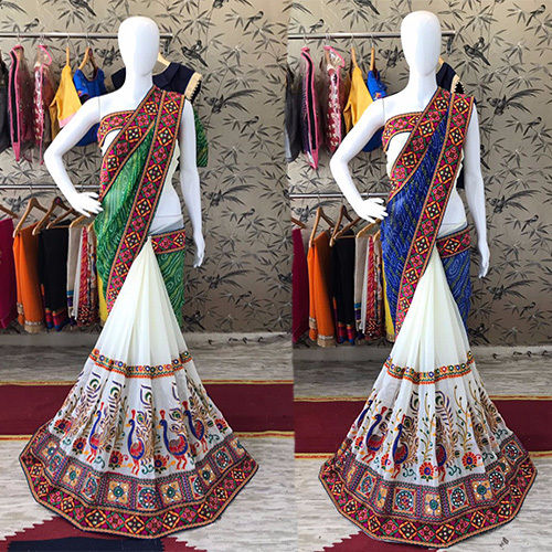 Red Checks Traditional Gharchola Saree in Silk with Embroidery and...