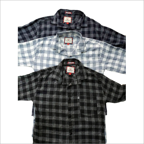 Mens Designer Check Shirt - Cotton, S-XL, Grey | Stylish Design, Perfect Fit, Soft Fabric, Front Pocket