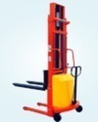 Red And Yellow Semi Electric Stacker