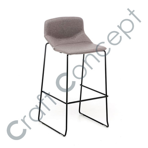 Grey Seat Iron Bar Chair No Assembly Required