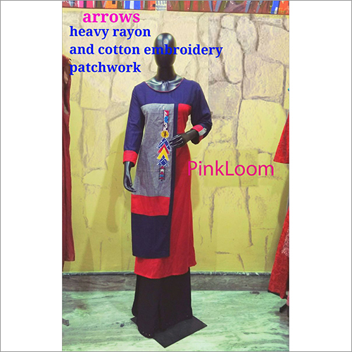 Arrows Heavy Rayon Deigner Ladies Kurtis