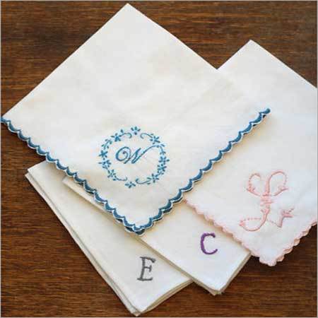 Ladies Alphabet Embroidered Handkerchief