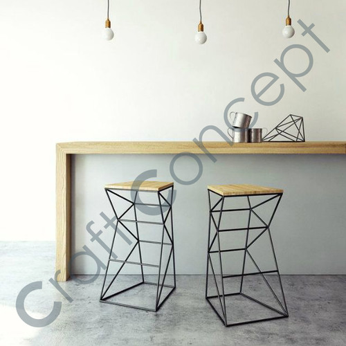 IRON STUDY STOOL - Iron and Wood, Coppered Finish | Eco-Friendly Design, Authentic Industrial Style, Elegant and Comfortable Shell Backrest, Rubber Feet for Floor Protection