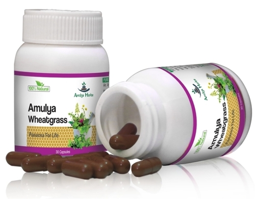 Capsules Amulya Wheatgrass With Spirulina