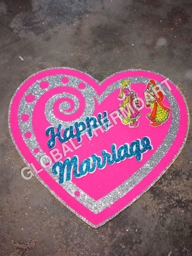 Thermocol Double Dil Marriage Sign Board