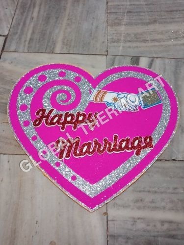 Thermocol Just Married Heart