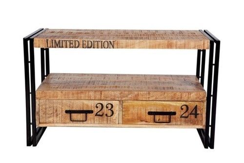 Rustic Wood Metal Industrial Tv and Console Unit