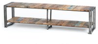 Reclaimed Wood  Metal Industrial Tv  Console Unit