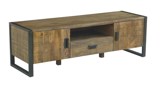 Reclaimed Wood Metal Industrial Tv and Console Unit