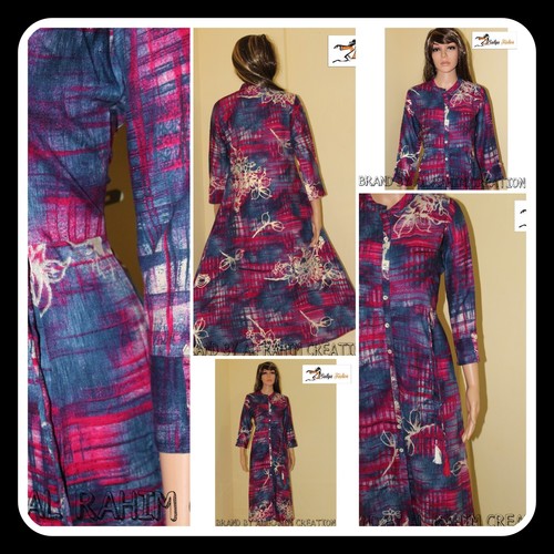 Rayon Gold Print Kurti Decoration Material: Beads
