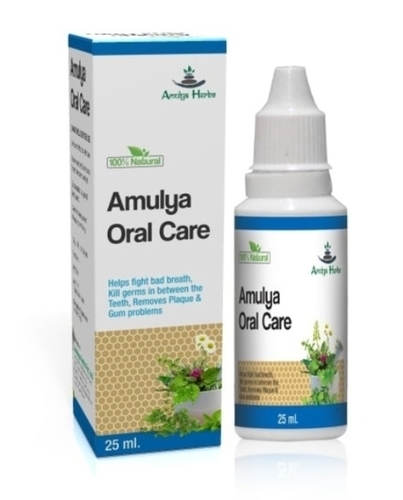 Amulya Oral Care - 25 ml Herbal Tonic | Effective for All Ages, Protects Against Plaque & Gingivitis, Freshens Breath, Strengthens Gums, Provides Mouth Ulcer Relief