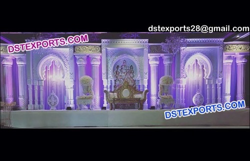 Wedding Stage Backdrop Set - Unbreakable Fiber Glass Customized Color Options | Self Standing Lightweight Easy Assembly Attractive Design