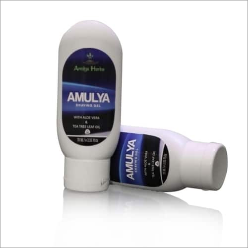 Amulya Shaving Gel - Plastic, 75 ml | Soft Texture, Aloe Vera & Tea Tree Oil Formula, Moisturizing Effect for Sensitive Skin