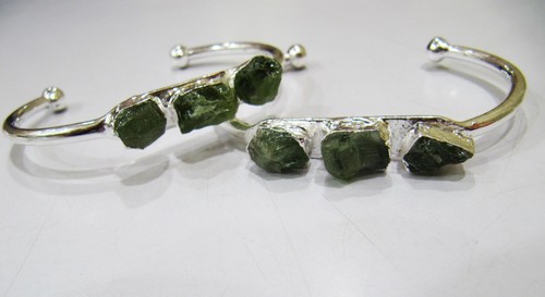 Green Custom Birth Stone And Healing Gemstone Bracelet Bangle
